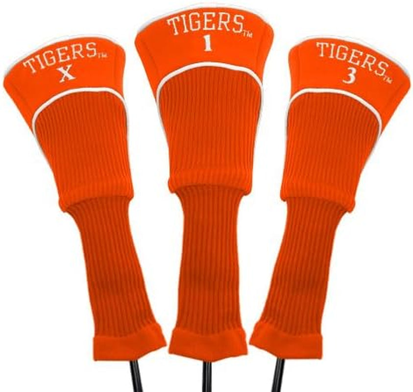 NCAA Numbered 1, 3, & X, Fits Oversized Drivers, Utility, Rescue & Fairway Clubs, Velour Lined for Extra Club Protection